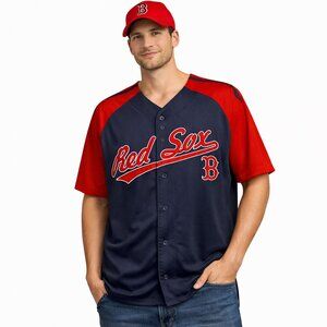 Stitches Men's Boston Red Sox Navy/Red Jersey - Size XL